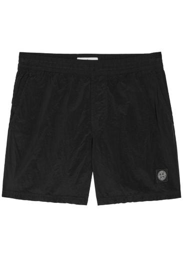 Logo crinkled nylon swim shorts by STONE ISLAND