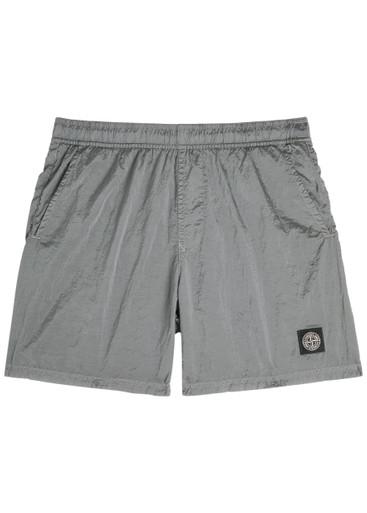 Logo crinkled nylon swim shorts by STONE ISLAND