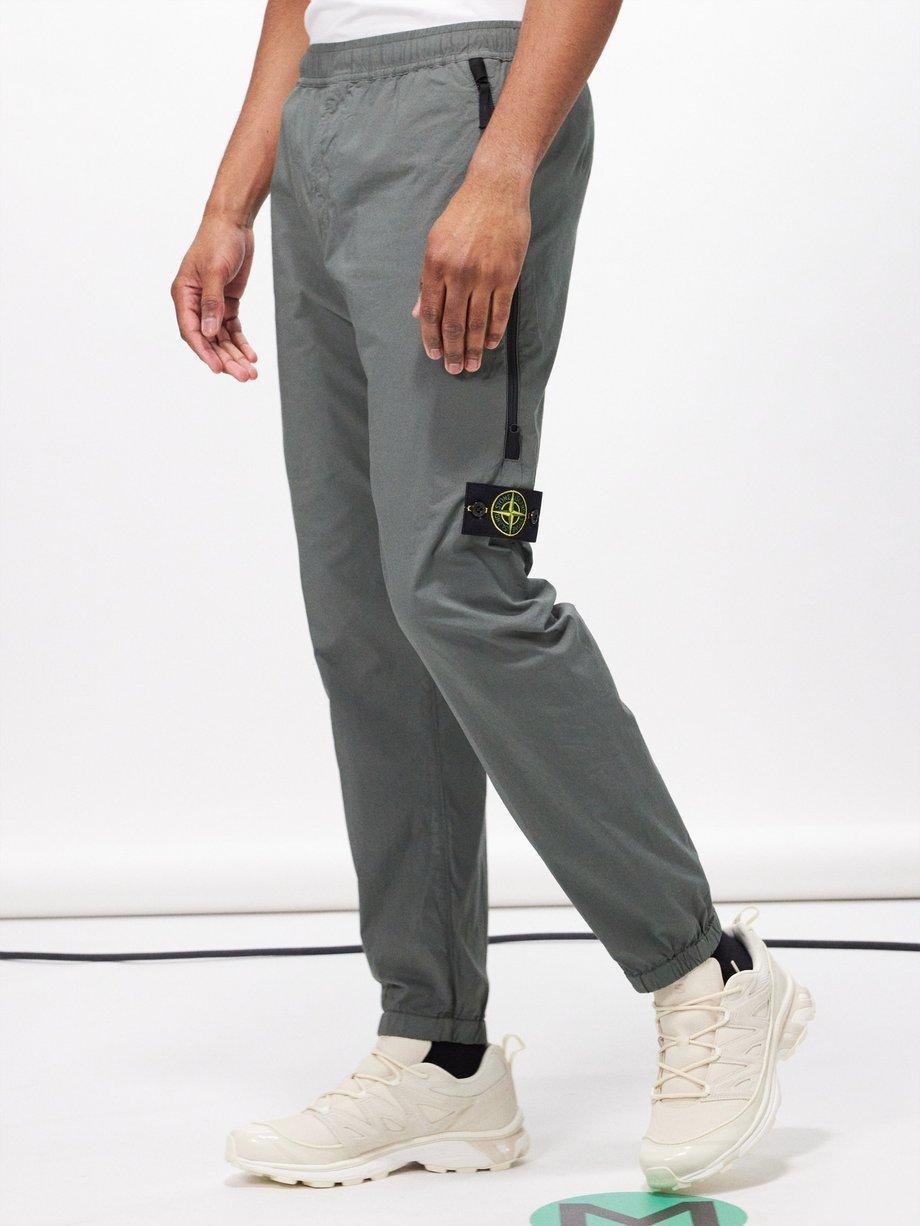 Logo-patch cotton-blend track pants by STONE ISLAND