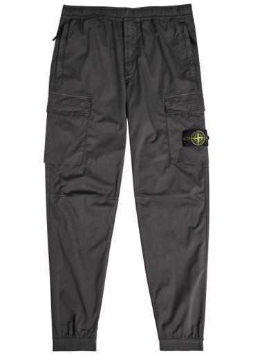 Logo stretch-cotton cargo trousers by STONE ISLAND