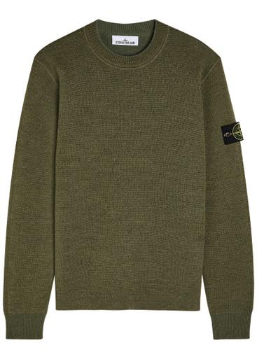 Logo wool-blend jumper by STONE ISLAND