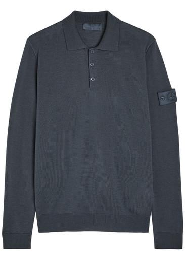 Logo wool polo shirt by STONE ISLAND