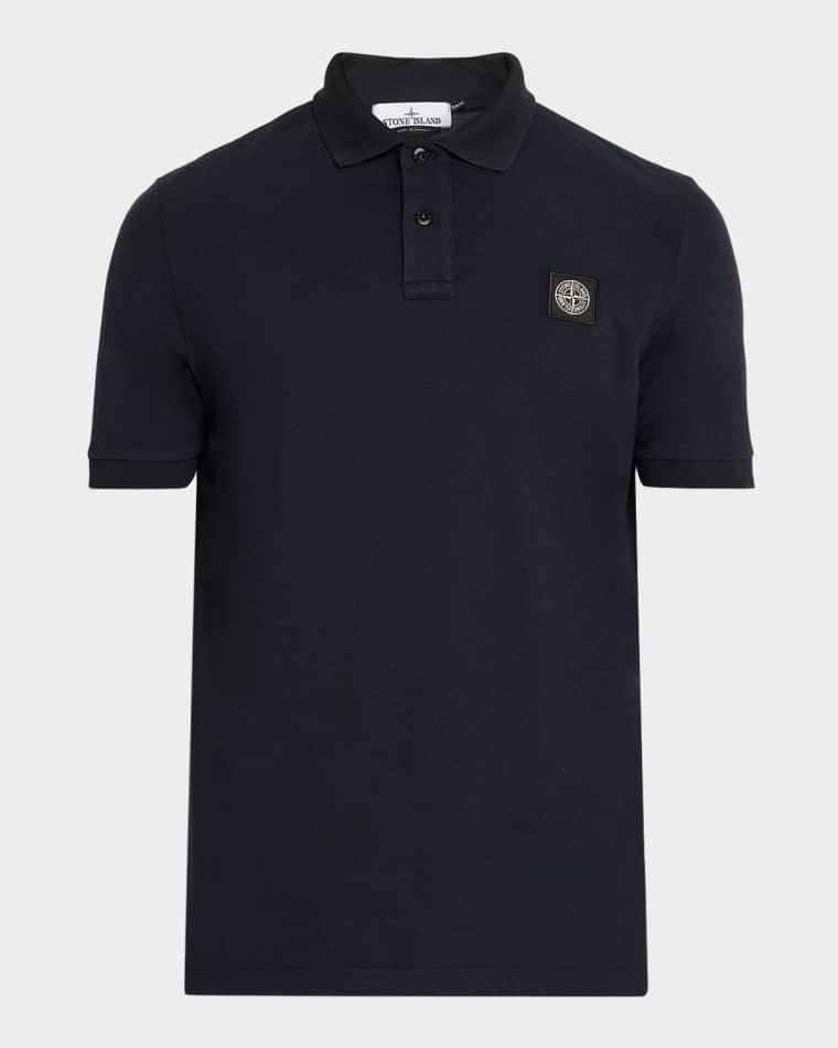 Men's Cotton-Stretch Compass Badge Polo Shirt by STONE ISLAND