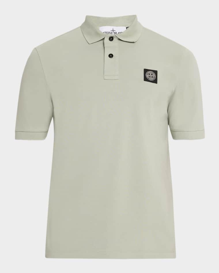 Men's Cotton-Stretch Compass Badge Polo Shirt by STONE ISLAND