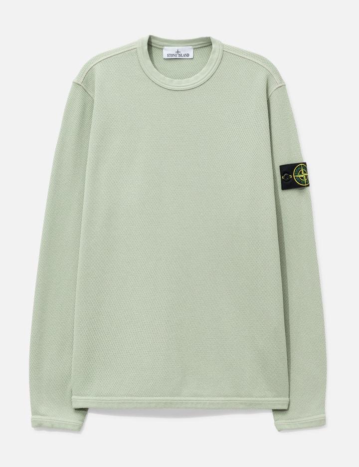 Mesh Stitch Organic Cotton Fleece Crewneck Sweatshirt by STONE ISLAND