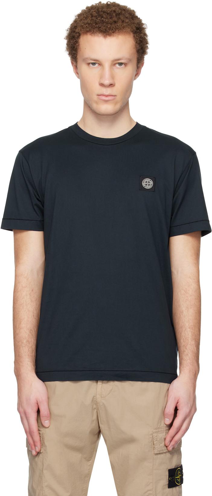 Navy 2100027 60/2 Cotton Jersey T-shirt by STONE ISLAND