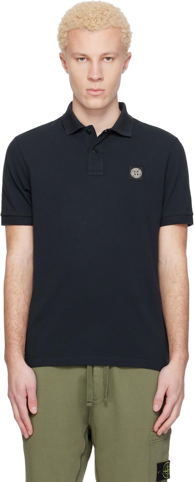 Navy 2200008 Organic Cotton Piqué Stretch Polo by STONE ISLAND