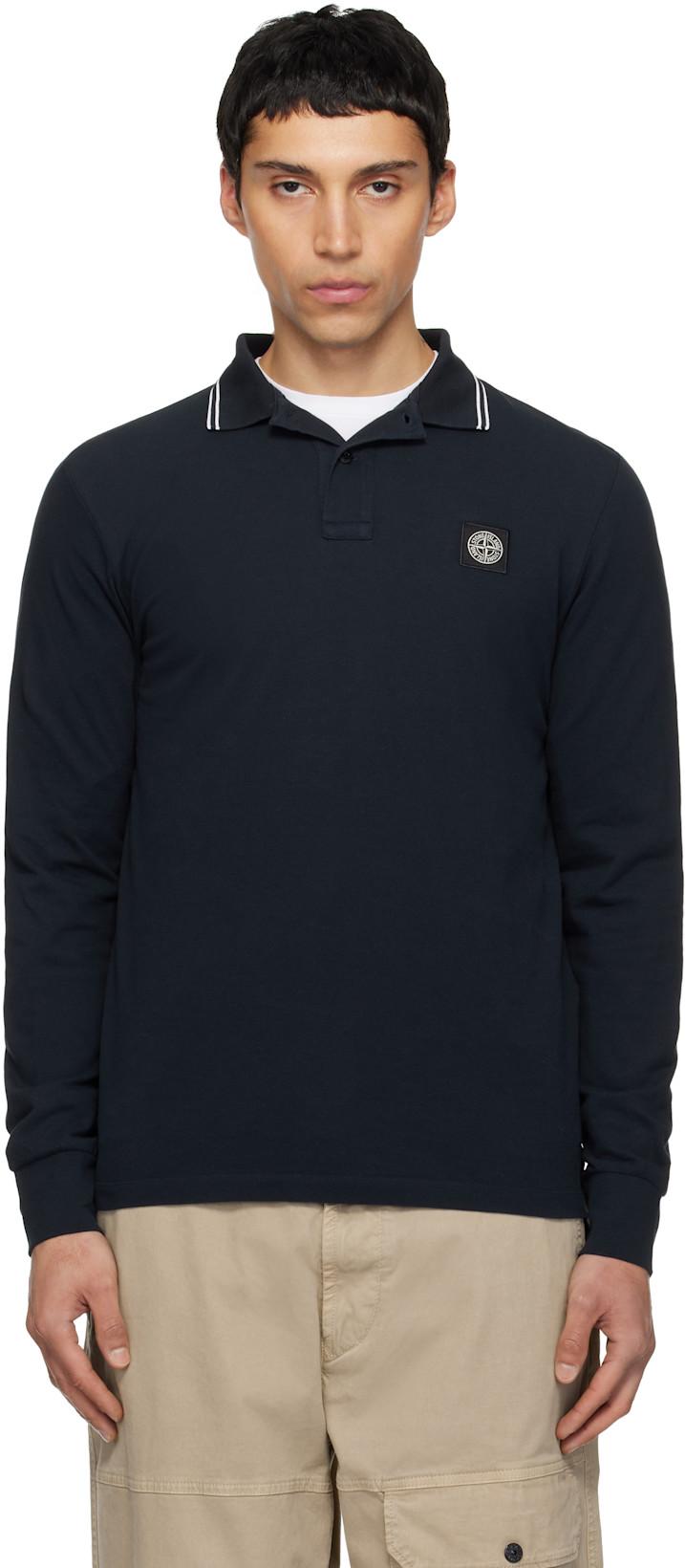 Navy 2200012 Organic Cotton Piqué Polo by STONE ISLAND