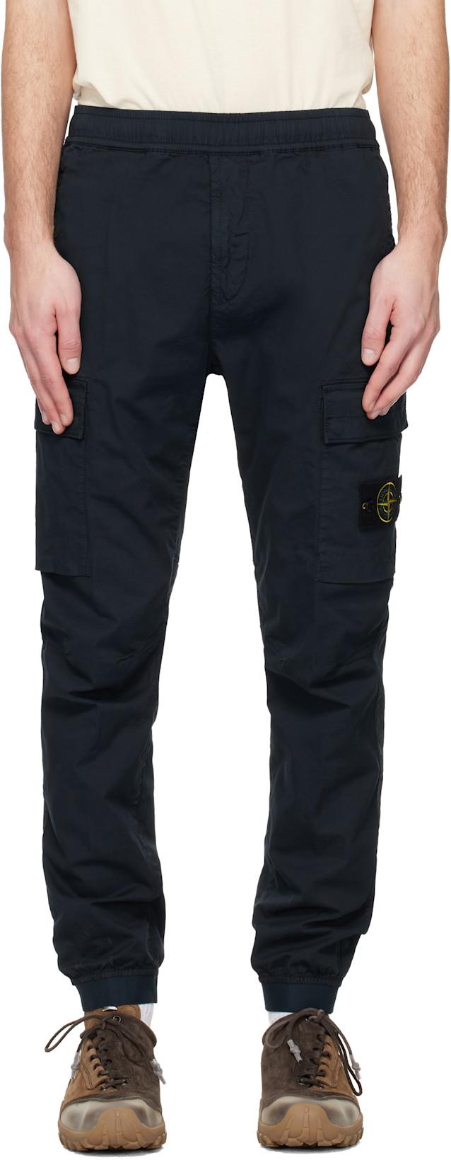Navy 3100031 Stretch Cotton Tela 'Paracadute' Cargo Pants by STONE ISLAND