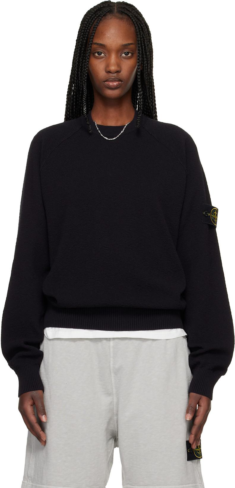 Navy 5100020 Light Raw Hand Organic Cotton Sweater by STONE ISLAND