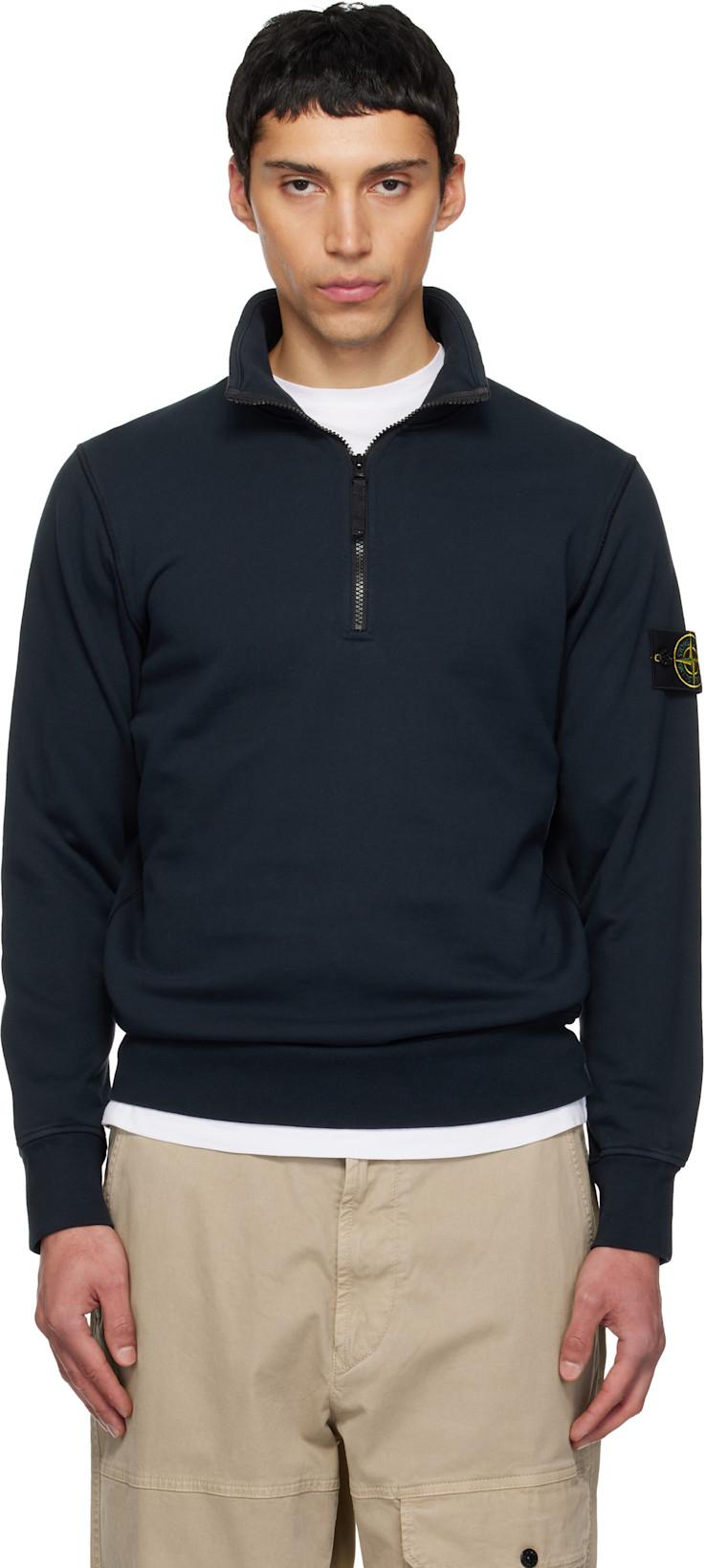 Navy 6100070 Cotton Fleece Sweatshirt by STONE ISLAND