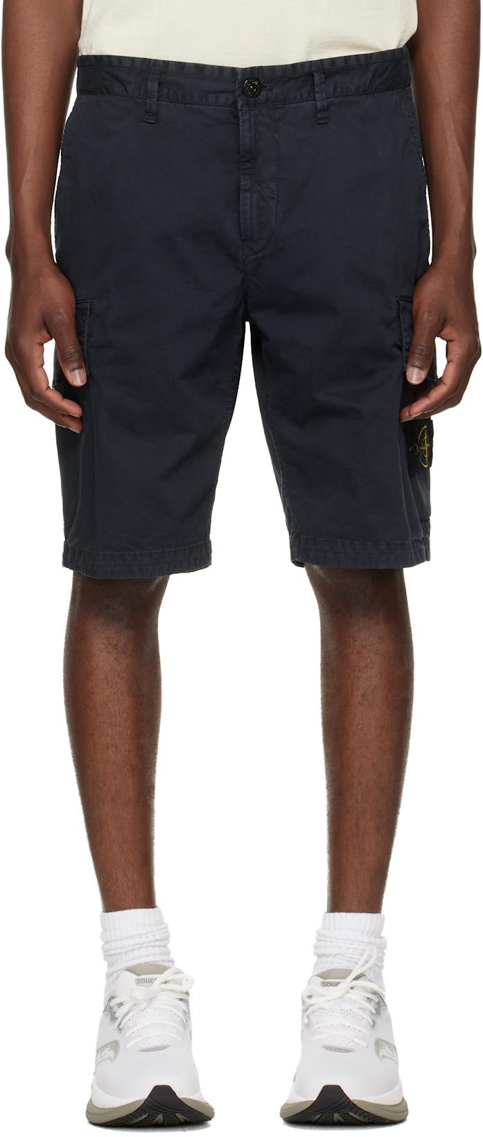 Navy L100018 Cargo Shorts by STONE ISLAND