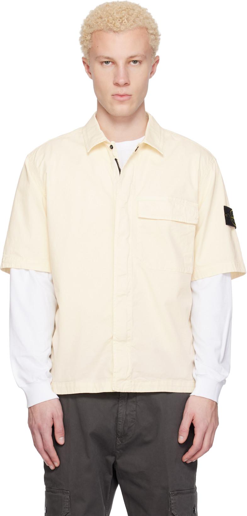 Off-White 1100025 Stretch Organic Cotton Twill Shirt by STONE ISLAND