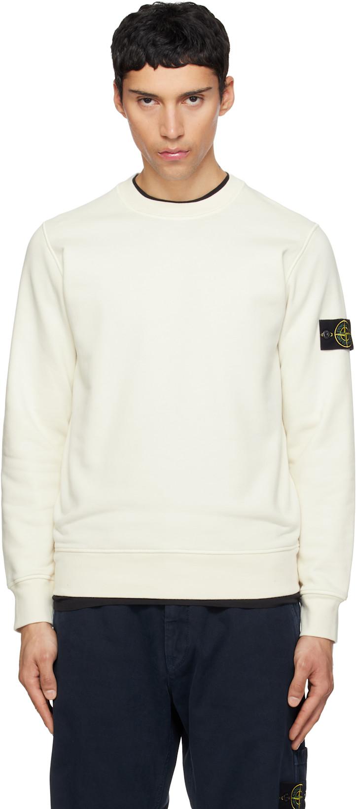 Off-White 6100060 Organic Cotton Fleece Sweatshirt by STONE ISLAND