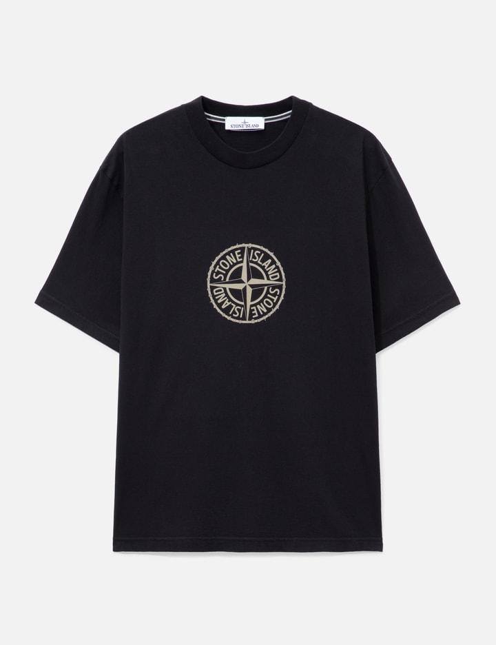 Organic Cotton Jersey Regular Fit T-Shirt With Light Compass Print by STONE ISLAND