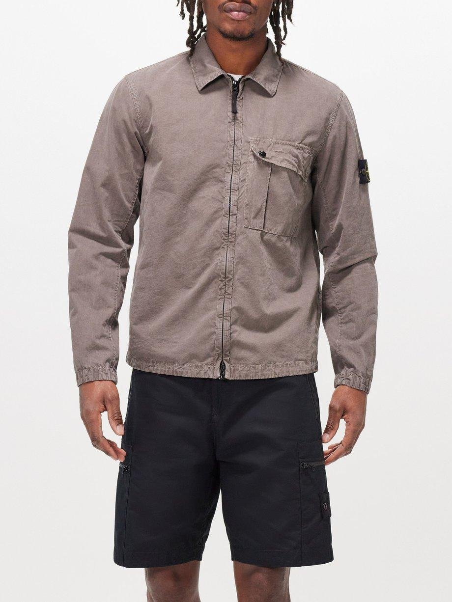 Patch-pocket cotton overshirt by STONE ISLAND