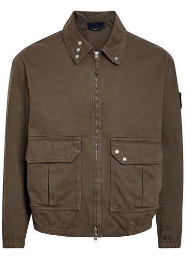 Patch pocket denim bomber jacket by STONE ISLAND