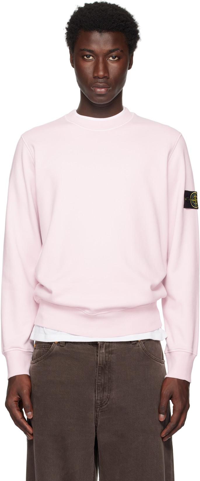 Pink 6100044 Organic Cotton Fleece Sweatshirt by STONE ISLAND
