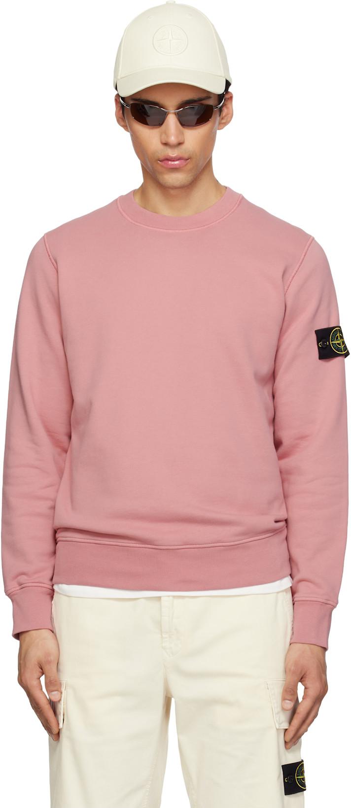 Pink 6100060 Organic Cotton Fleece Sweatshirt by STONE ISLAND