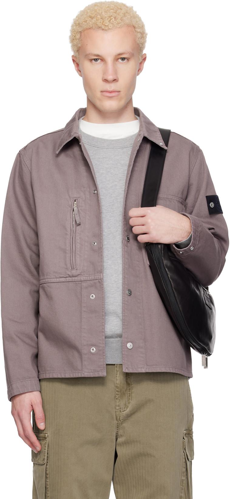Purple 1200001 Light Bull Denim Jacket by STONE ISLAND