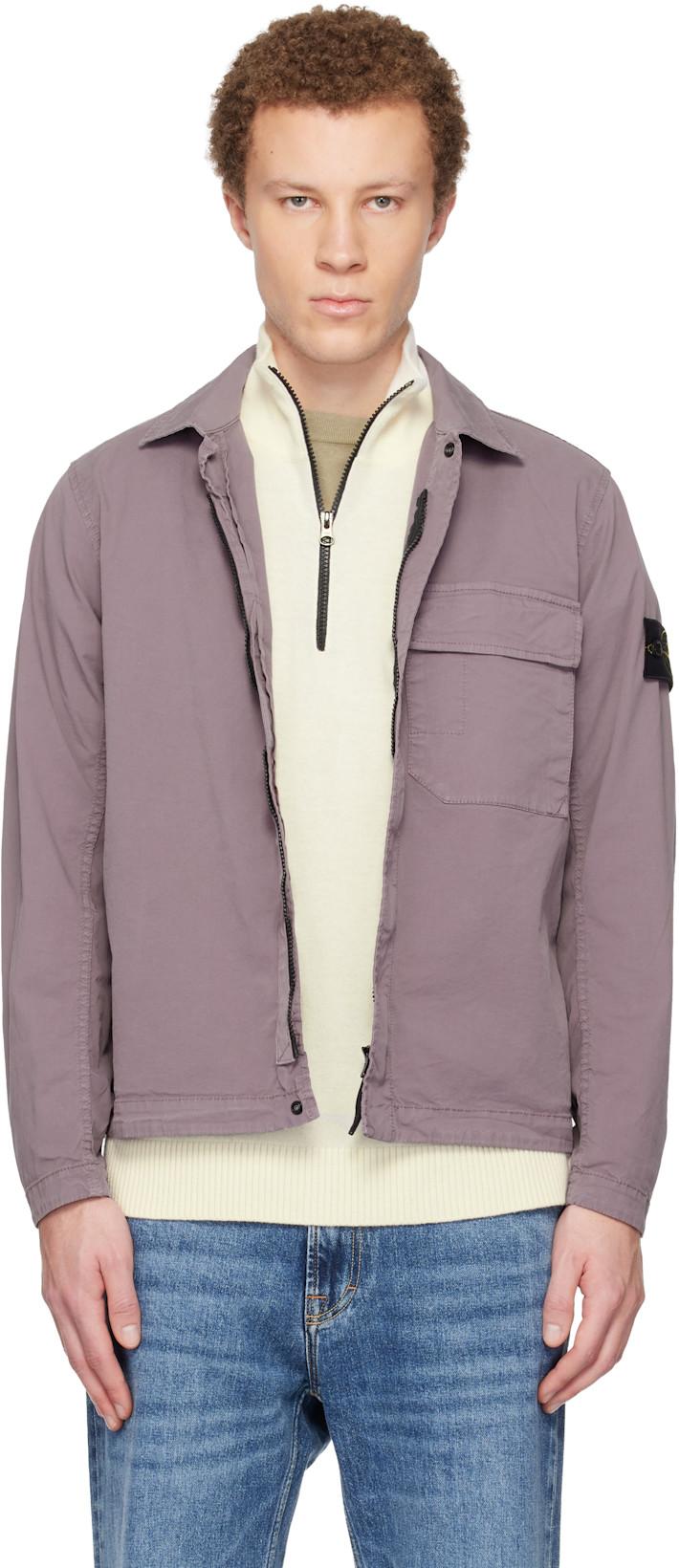 Purple 1200013 Stretch Organic Cotton Twill Shirt by STONE ISLAND
