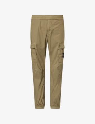 Regular-Fit Tapered-Leg Stretch-Cotton Trousers by STONE ISLAND