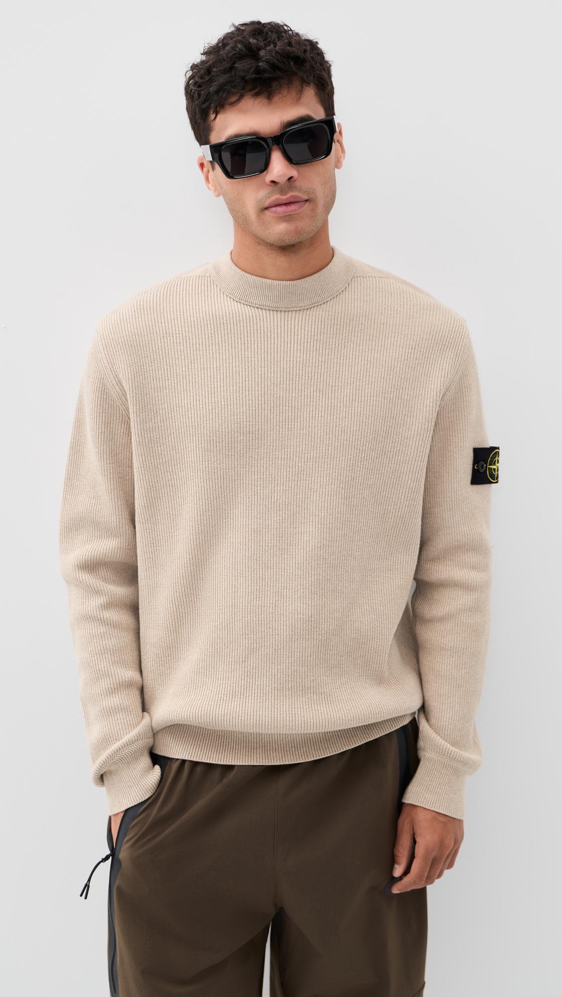 Ribbed Cotton Crew Sweater by STONE ISLAND