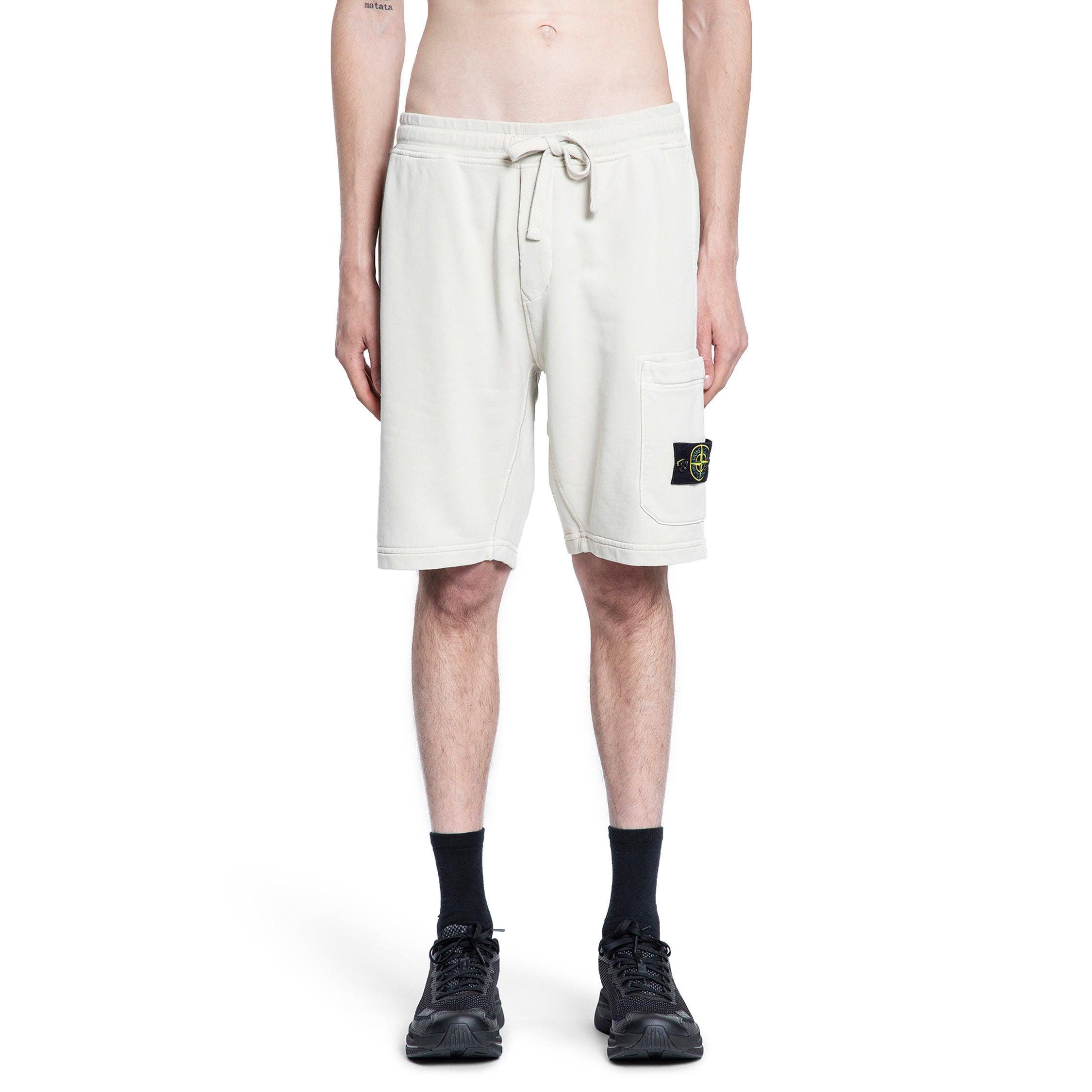 STONE ISLAND MAN OFF-WHITE SHORTS & SKIRTS by STONE ISLAND