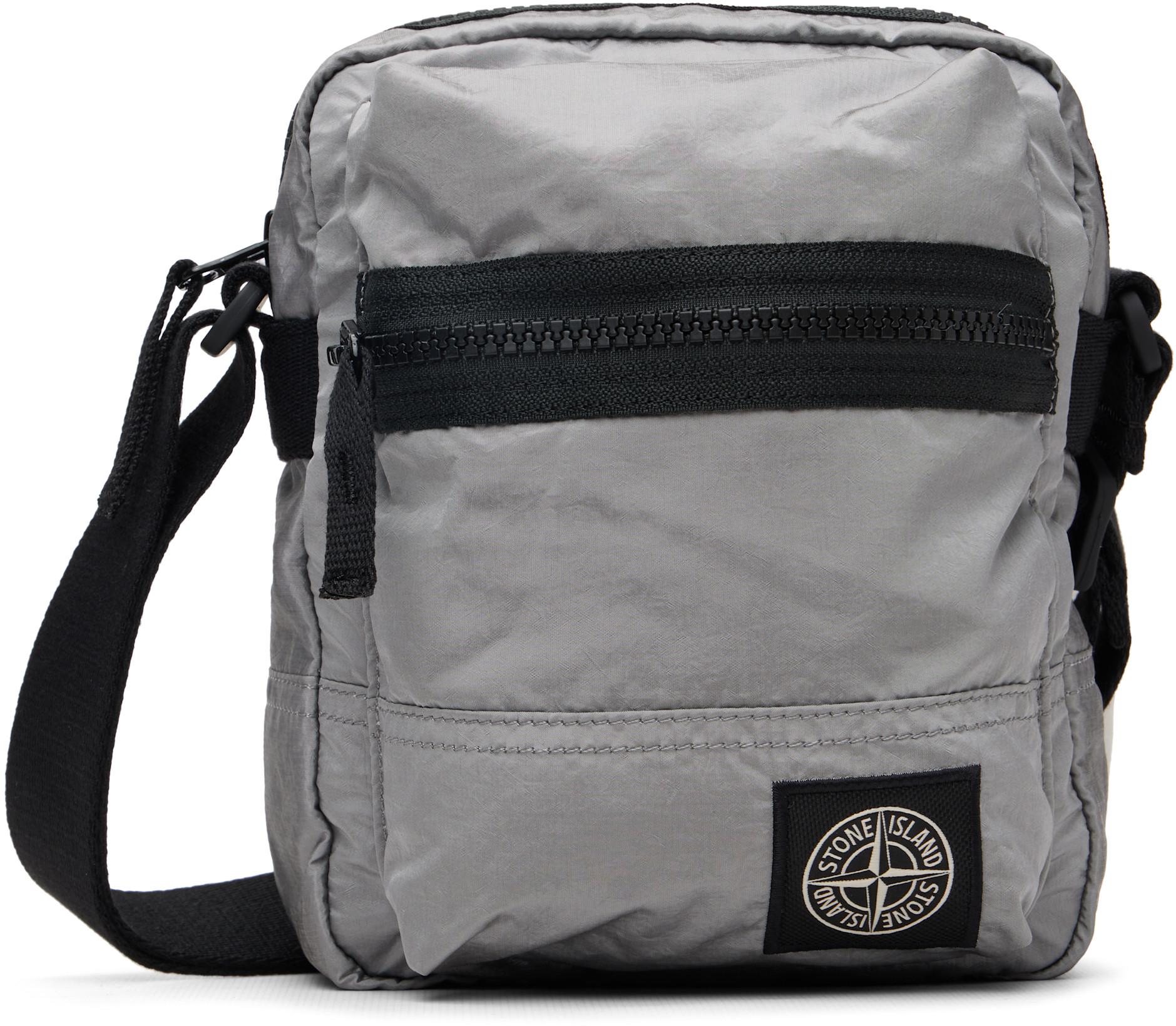 Silver 9200015 Coated Nylon Metal ECONYL Bag by STONE ISLAND