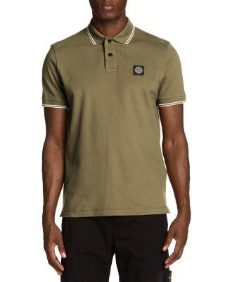 Slim Fit Stretch Pique Tipped Polo Shirt by STONE ISLAND