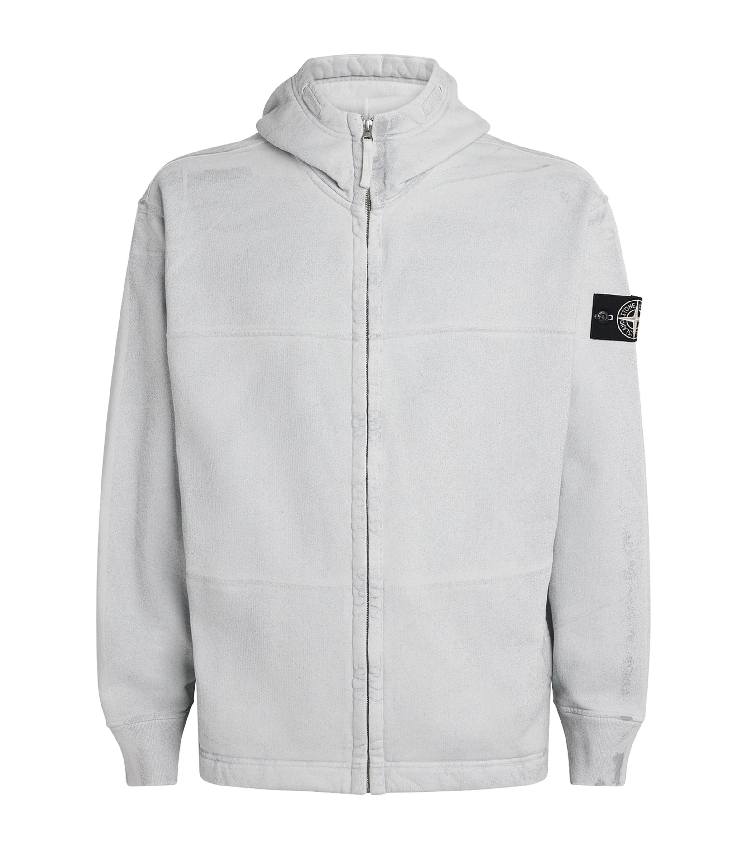 Stone Island Cotton Fleece Laminated Hoodie by STONE ISLAND