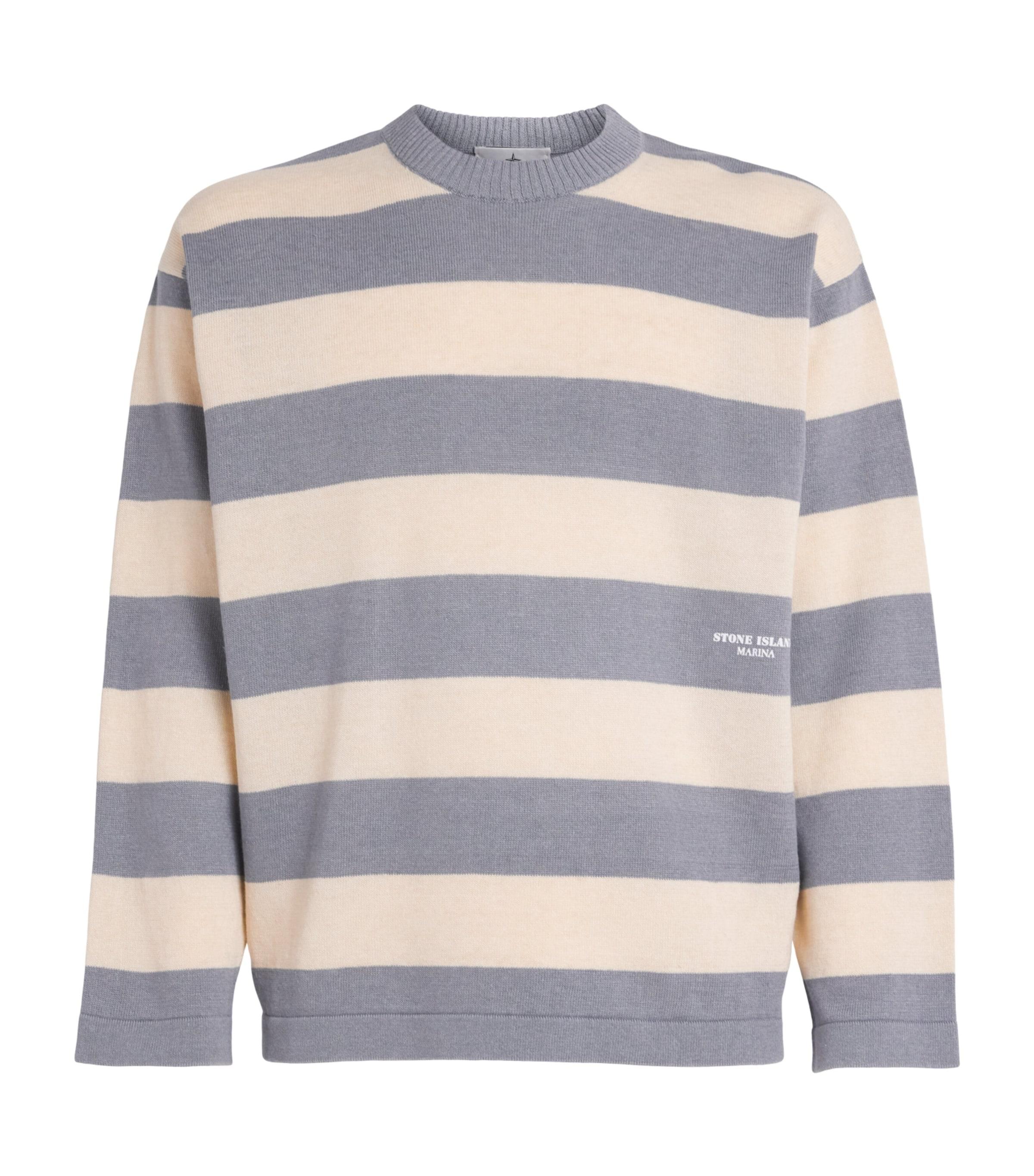 Stone Island Cotton-Linen Stripe T-Shirt by STONE ISLAND