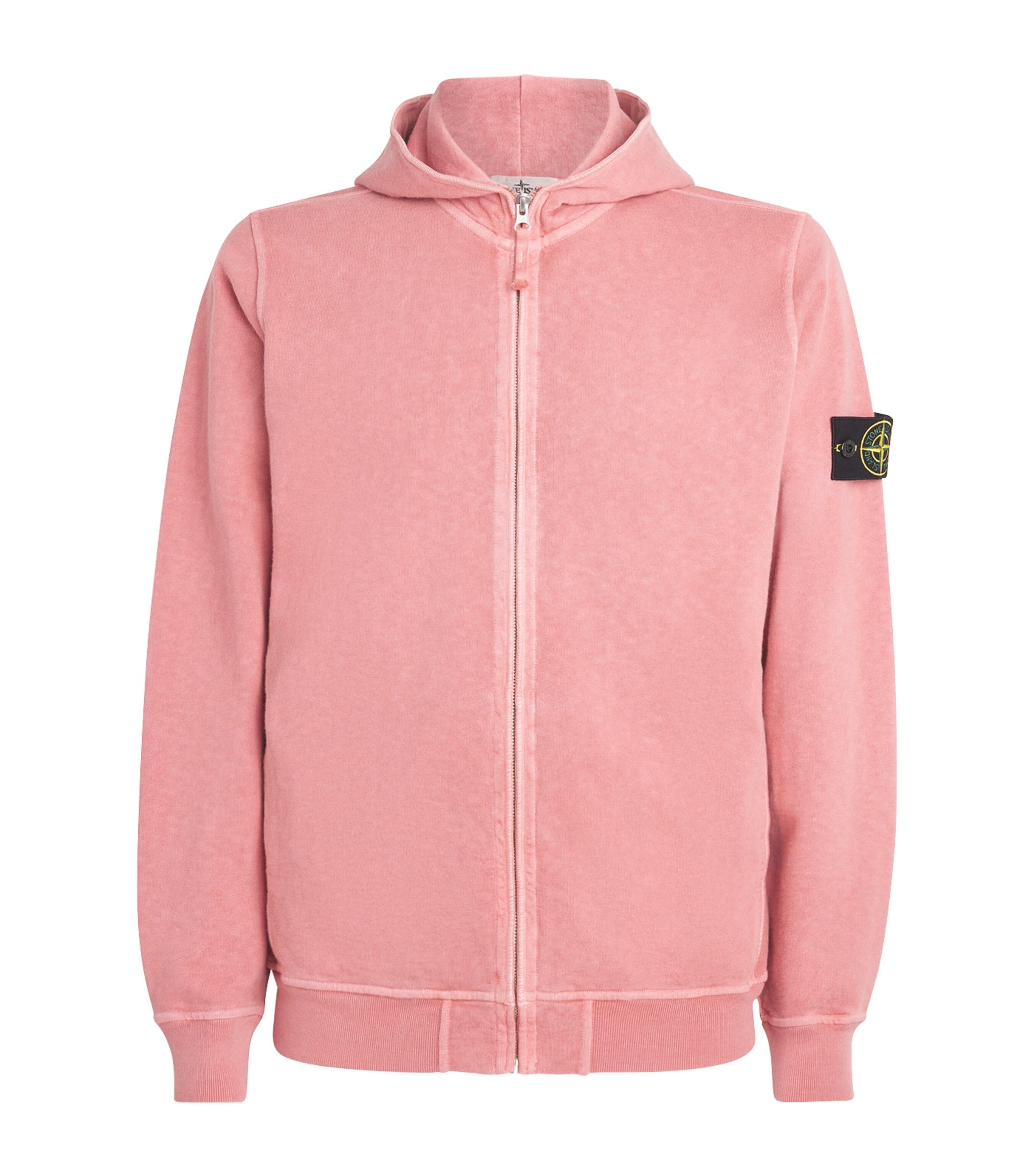Stone Island Cotton Logo Zip-Up Hoodie by STONE ISLAND