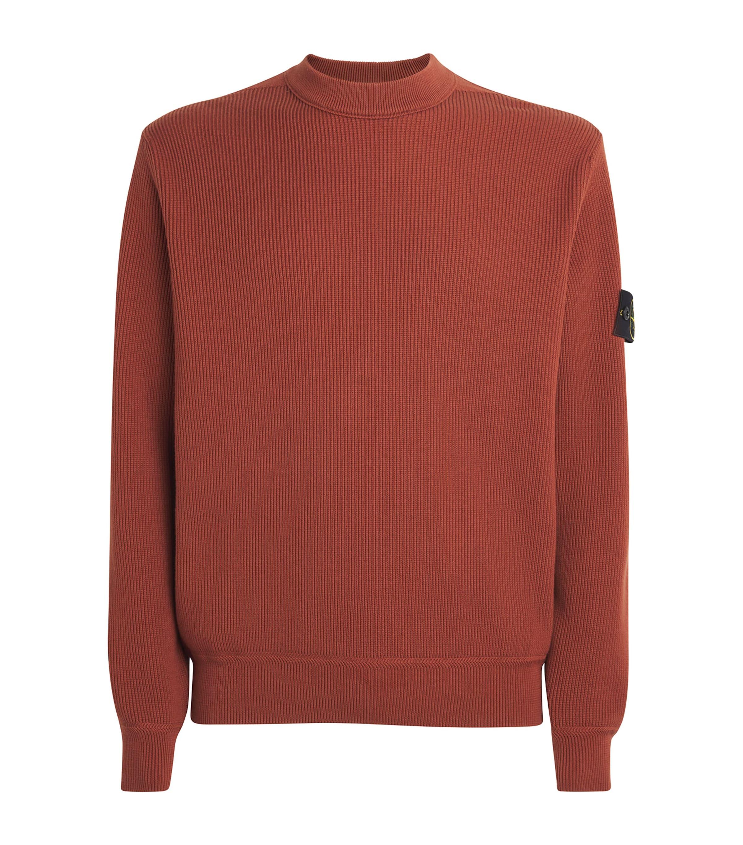 Stone Island Cotton Rib-Knit Compass Sweater by STONE ISLAND