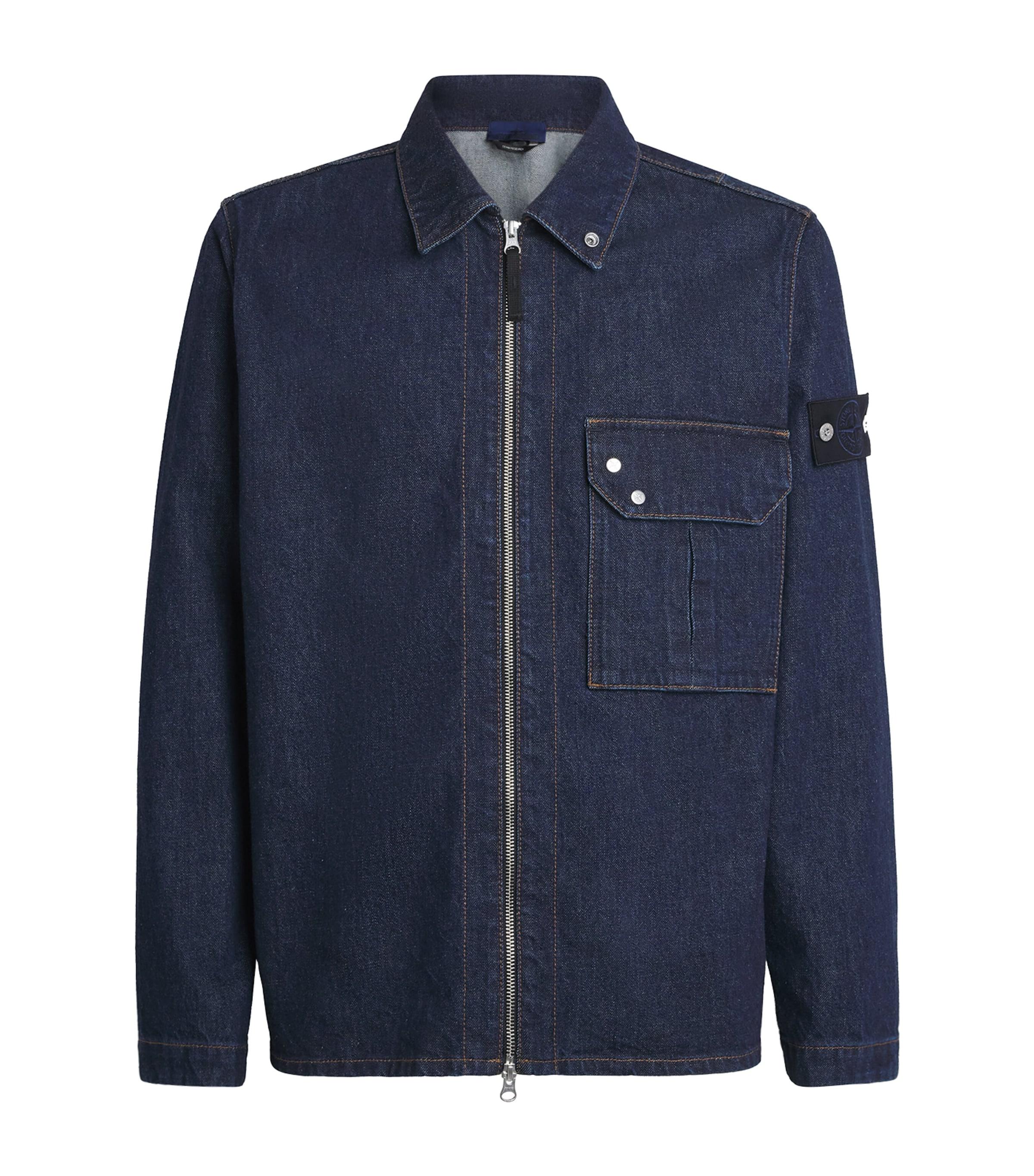 Stone Island Denim Zip-Up Overshirt by STONE ISLAND