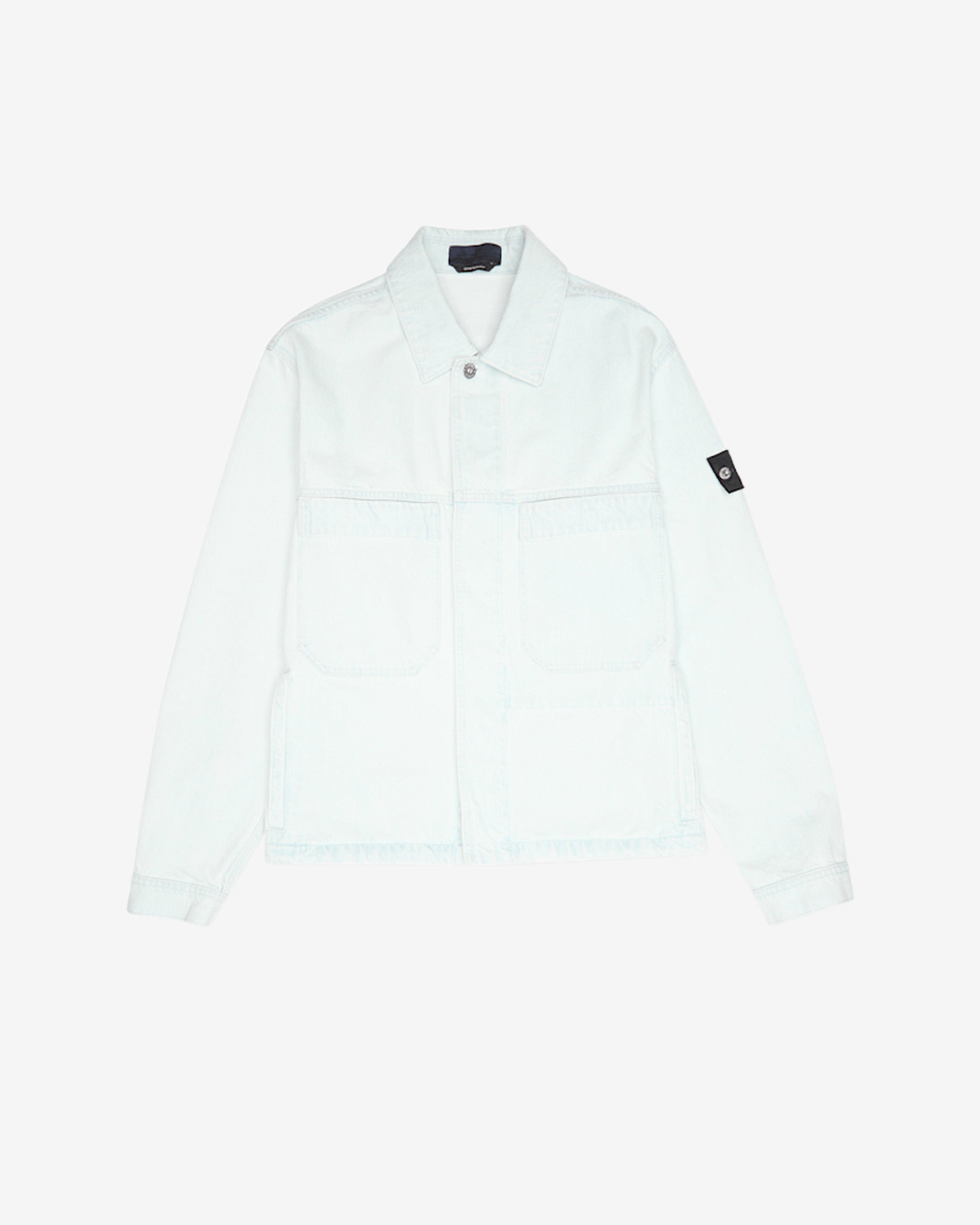 Stone Island - Men's Biker Jacket - (Blue Extra Bleach) by STONE ISLAND