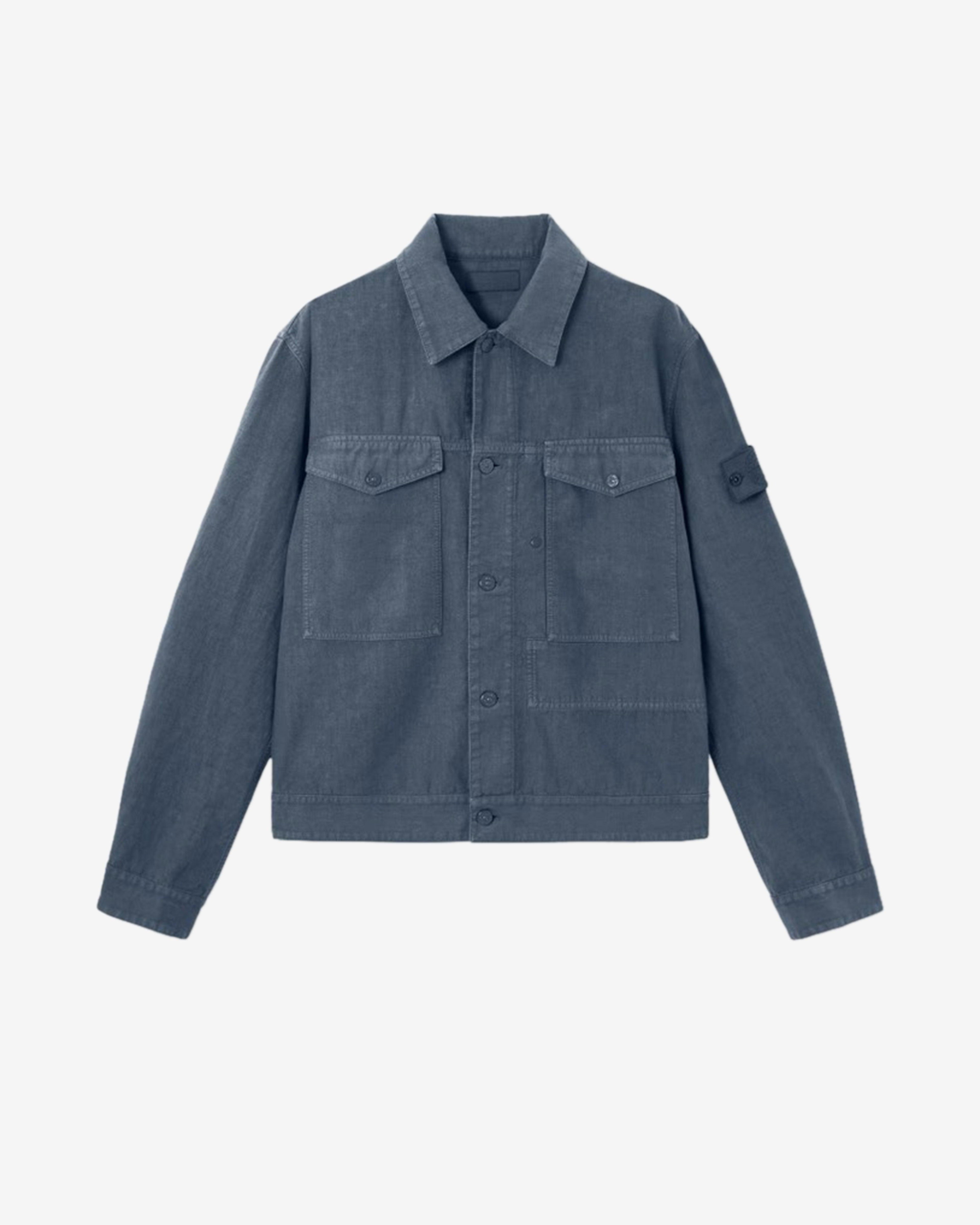 Stone Island - Men's Bonded Linen-TC_S.I. Ghost - (Slate Blue) by STONE ISLAND