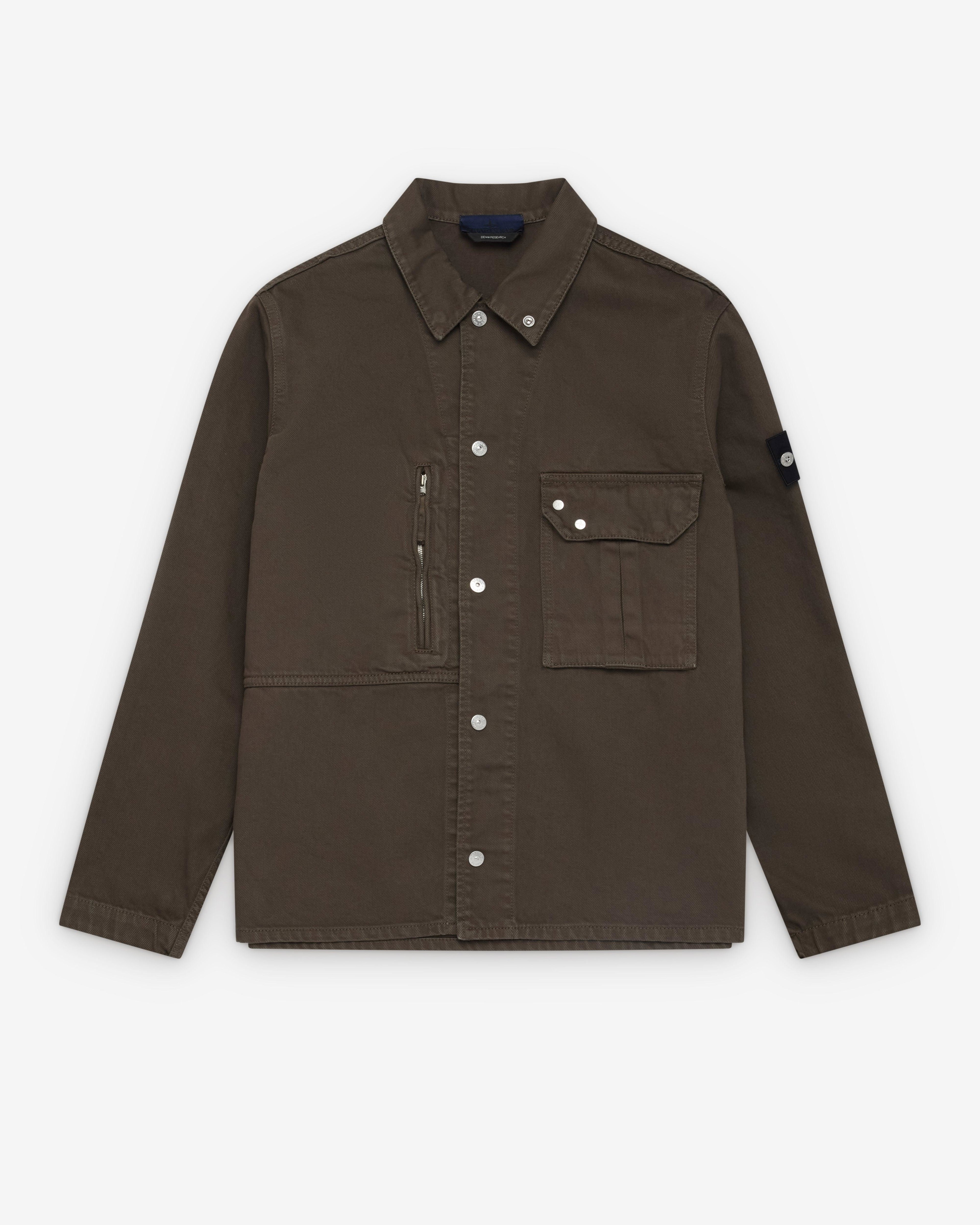 Stone Island - Men's Denim Overshirt - (Washed Brown) by STONE ISLAND