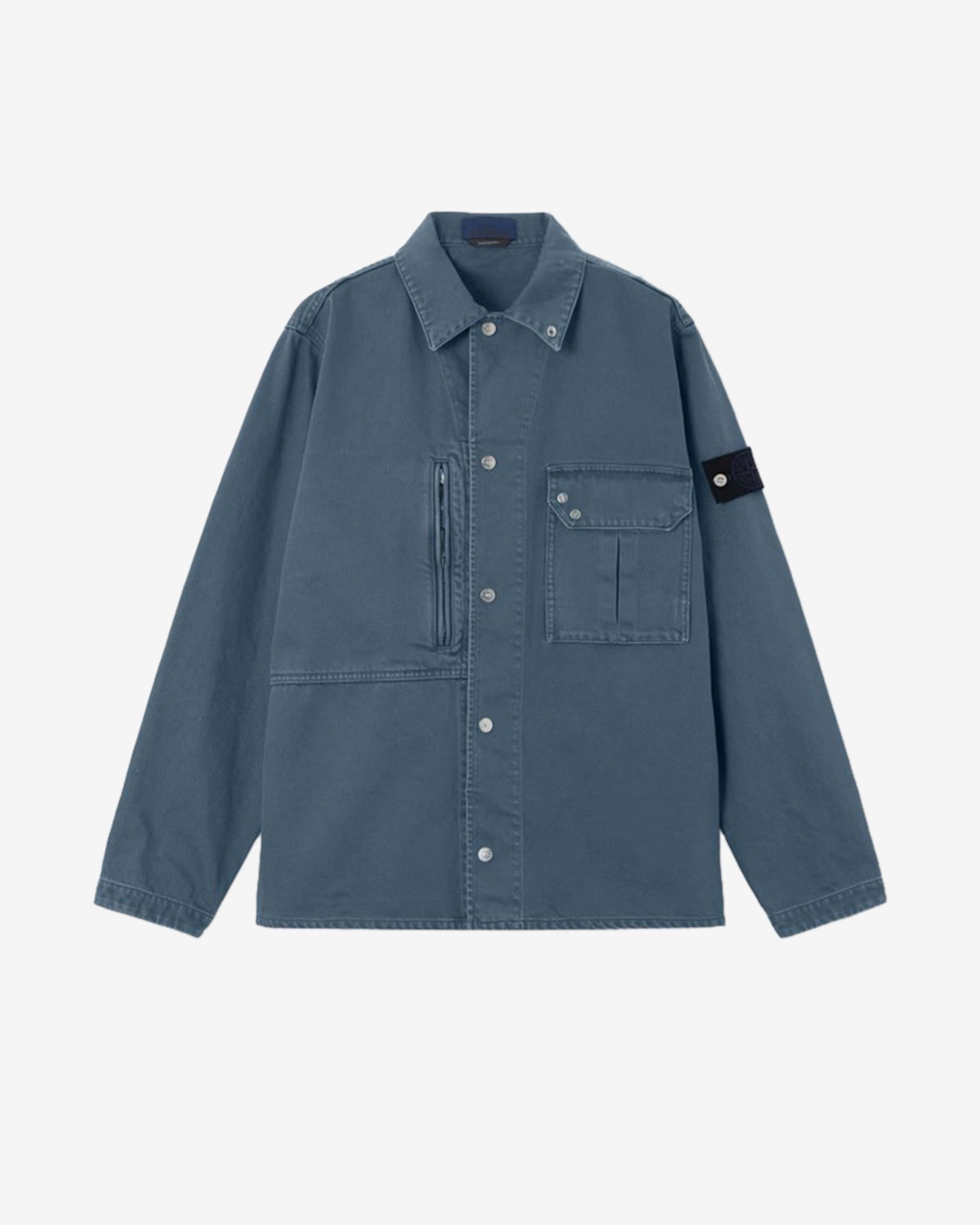 Stone Island - Men's Light Bull Denim Indigo-TC Shirt - (Indigo) by STONE ISLAND