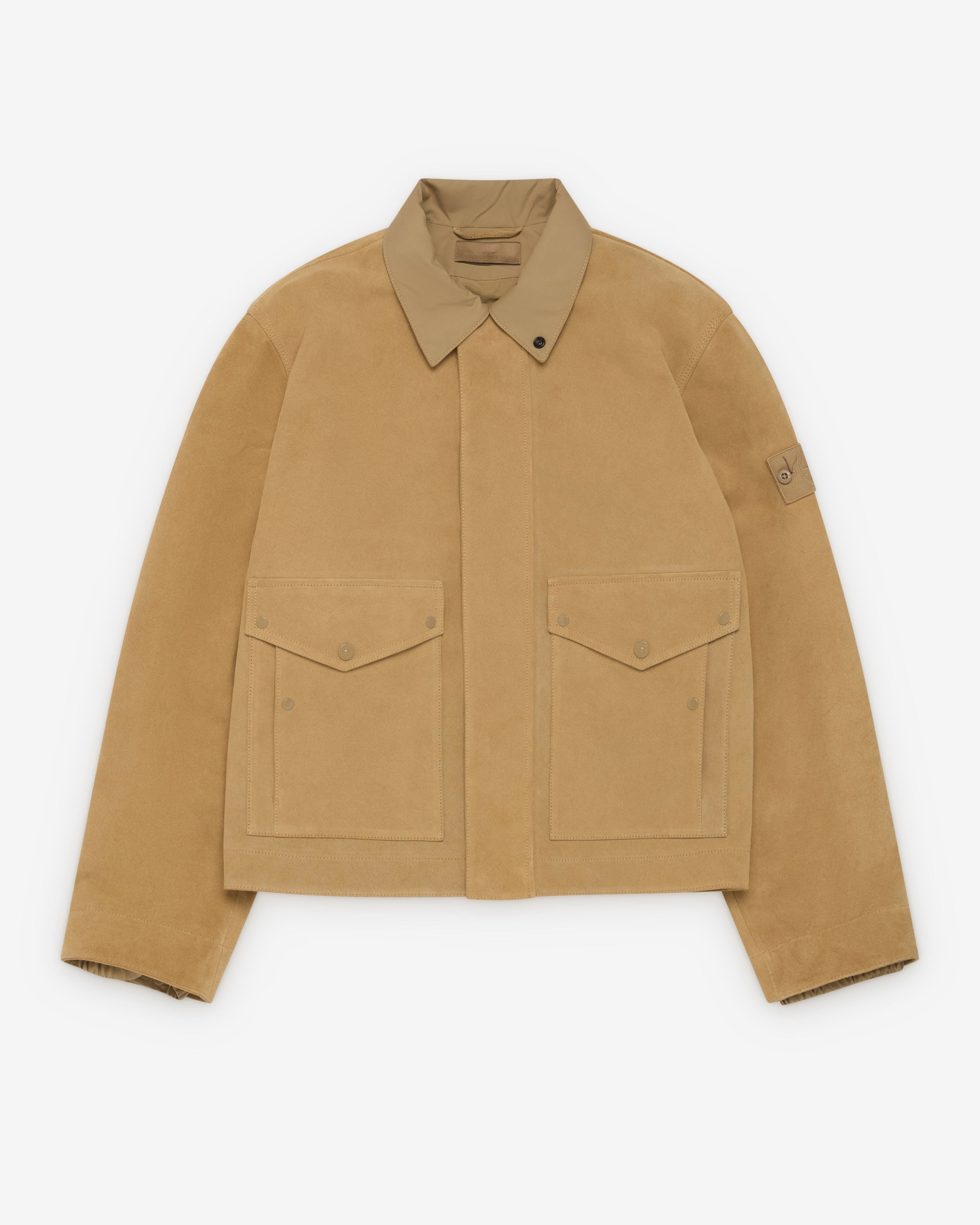 Stone Island - Men's Split Leather Jacket - (Dark Beige) by STONE ISLAND