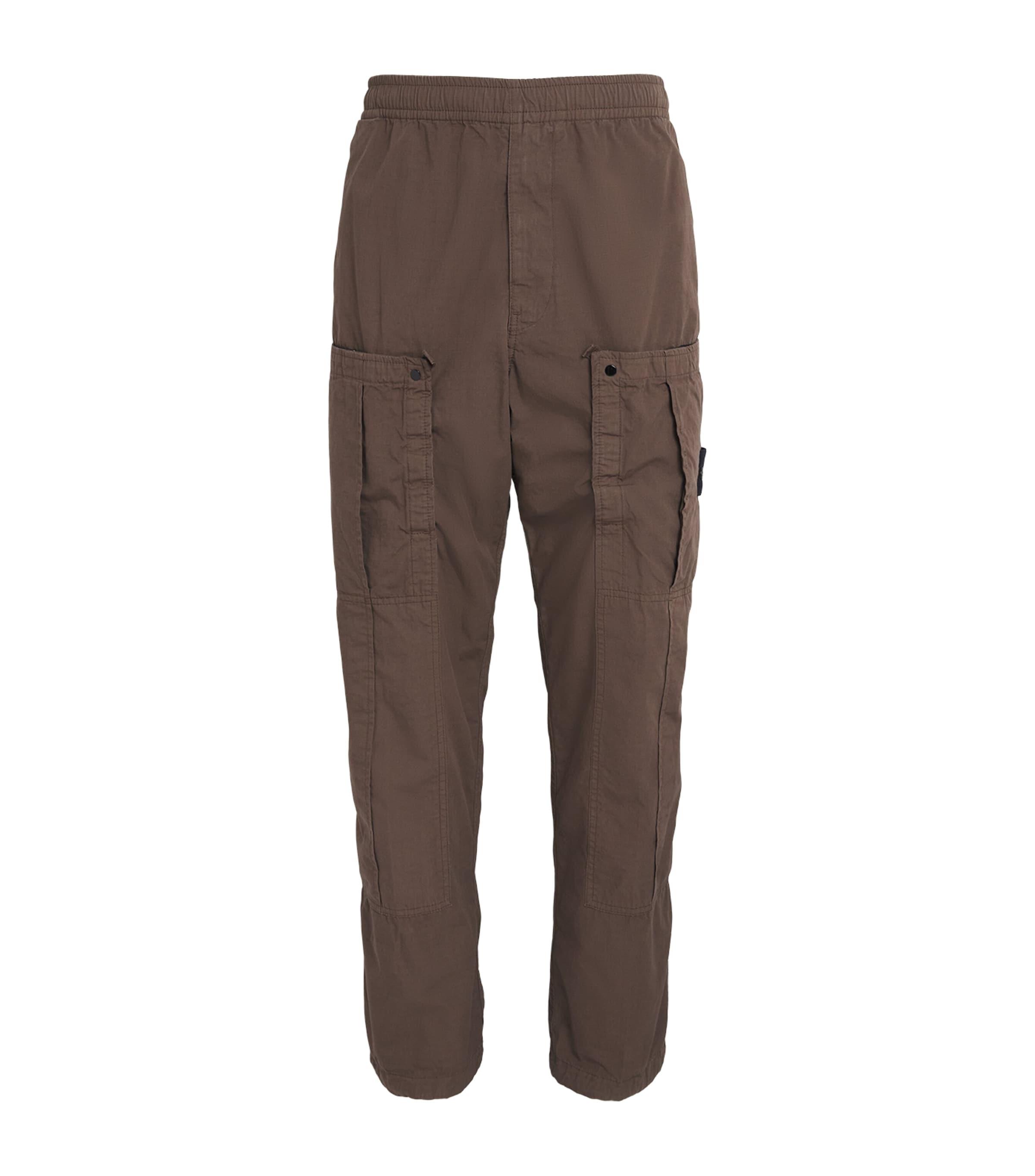 Stone Island Organic Cotton Ripstop Cargo Trousers by STONE ISLAND
