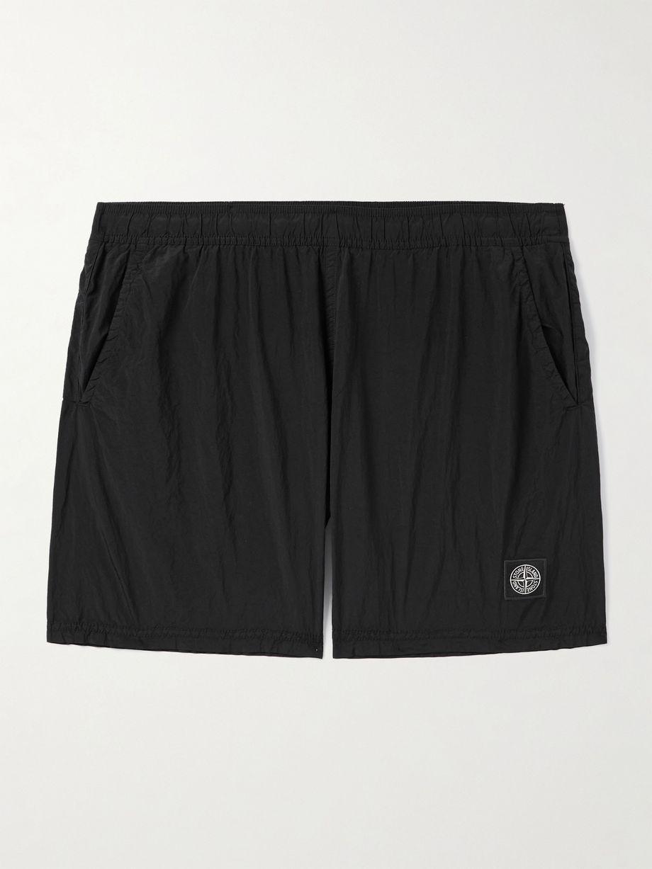 Straight-Leg Mid-Length Logo-Appliqued ECONYL® Nylon Metal Swim Shorts by STONE ISLAND Straight-Leg Mid-Length Logo-Appliqued ECONYL® Nylon Metal Swim Shorts by STONE ISLAND