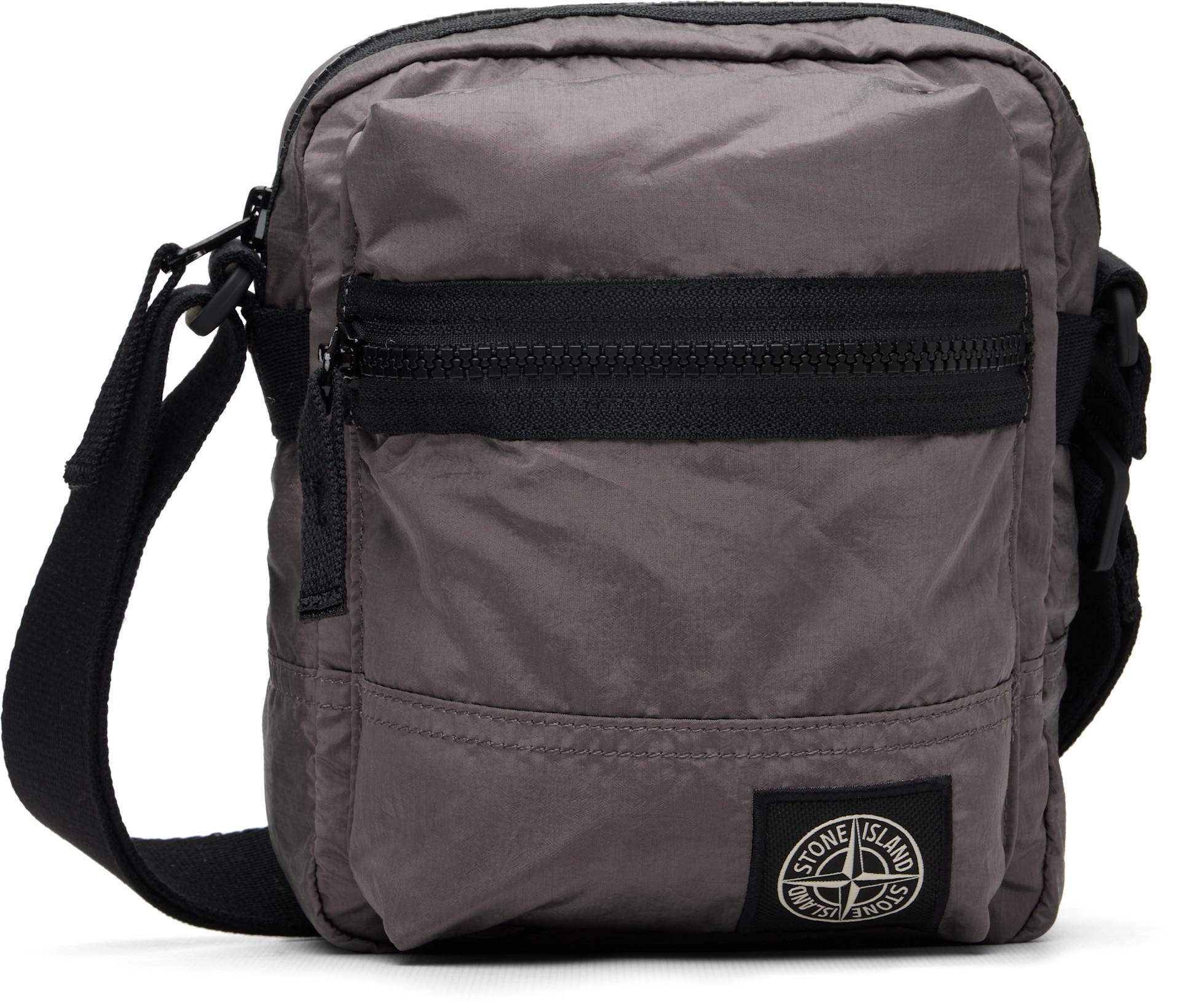 Taupe 9200015 Coated Nylon Metal ECONYL Bag by STONE ISLAND