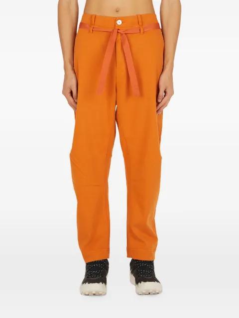 belted straight trousers by STONE ISLAND