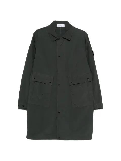 button pocket long parka coat by STONE ISLAND