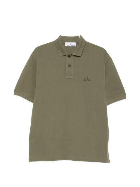 buttoned embroidered polo shirt by STONE ISLAND