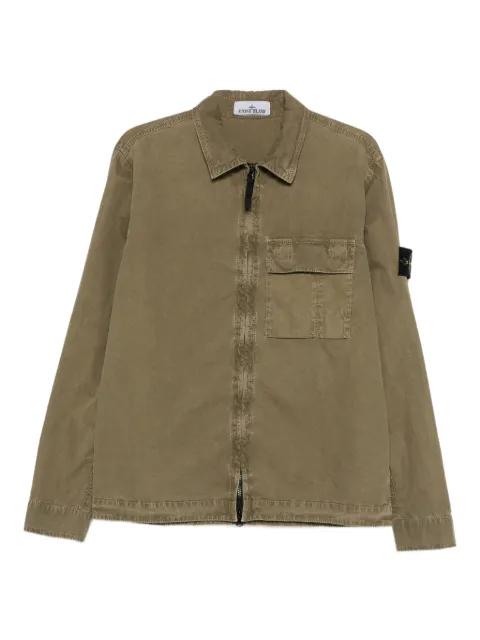 chest-pocket zip-up shirt jacket by STONE ISLAND