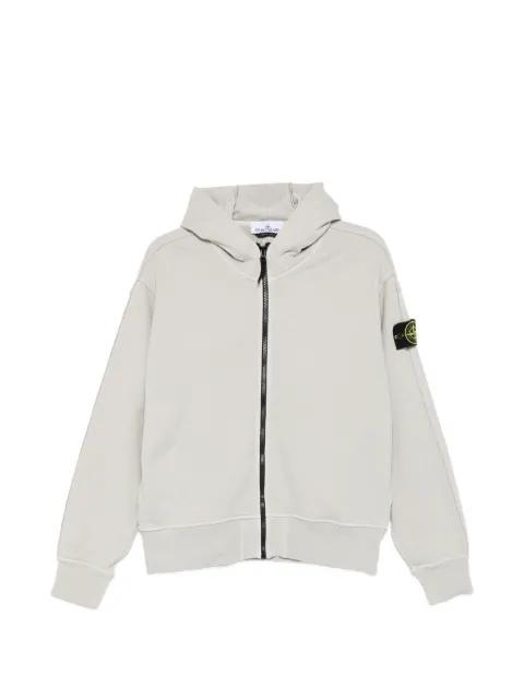 compass-patch zip-up hoodied jacket by STONE ISLAND