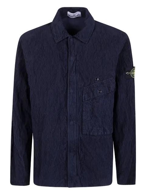 corduroy logo-patch shirt by STONE ISLAND