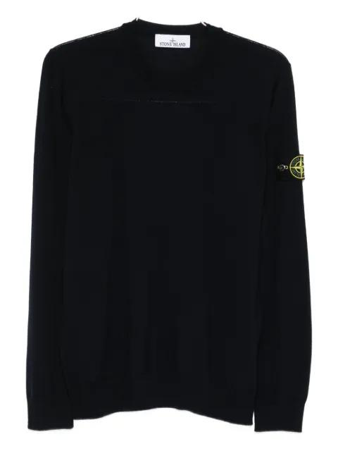 crew-neck logo-patch sweater by STONE ISLAND